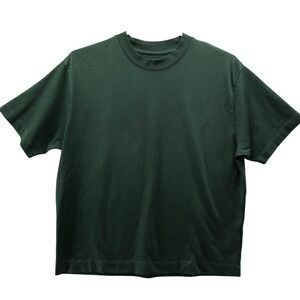 Muji T-Shirt Size S Unisex Mens Womens Forest Green Short Sleeve Crewneck Solid